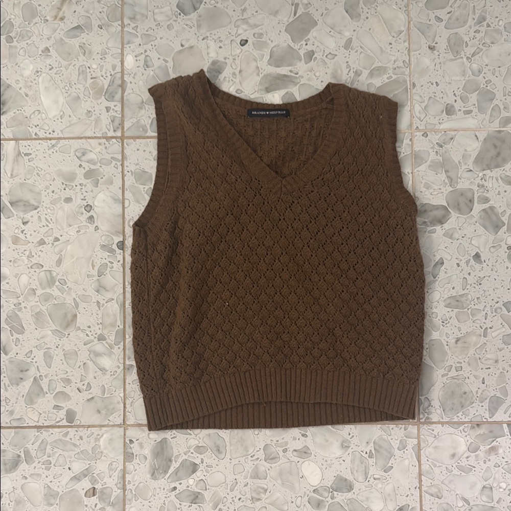 Brandy Melville Brown Knit Sleeveless Top
